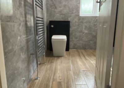 Bathroom Refit Grey Tiles