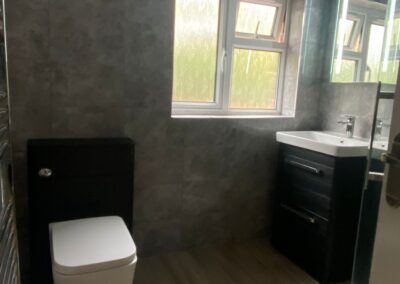 Bathroom Refit Grey Tiles
