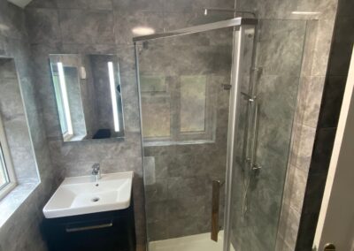 Bathroom Refit Grey Tiles